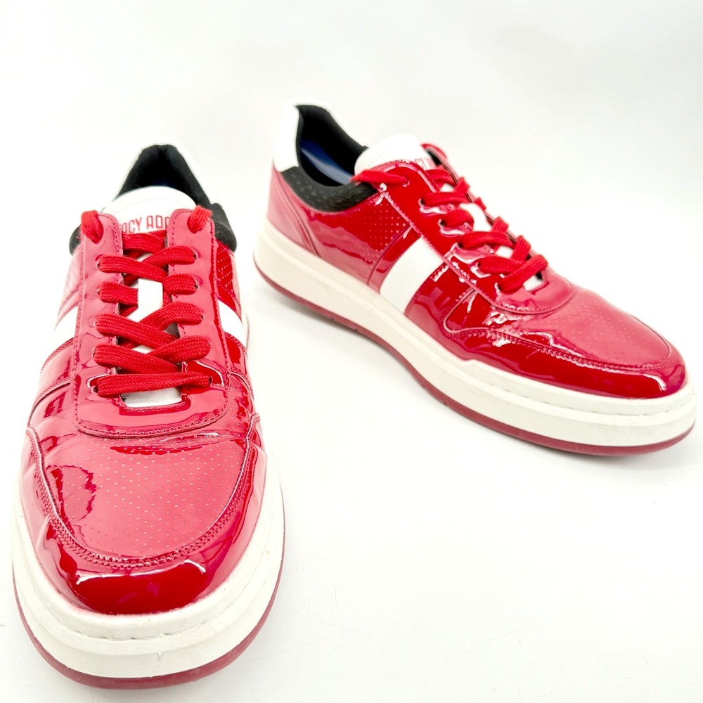 Stacy Adams Sneakers Mens 10.5M Red Patent Fashion Low Top Sporty Maxium